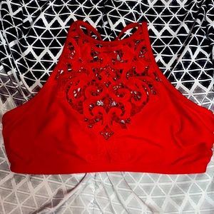 Cute red bathing suit top